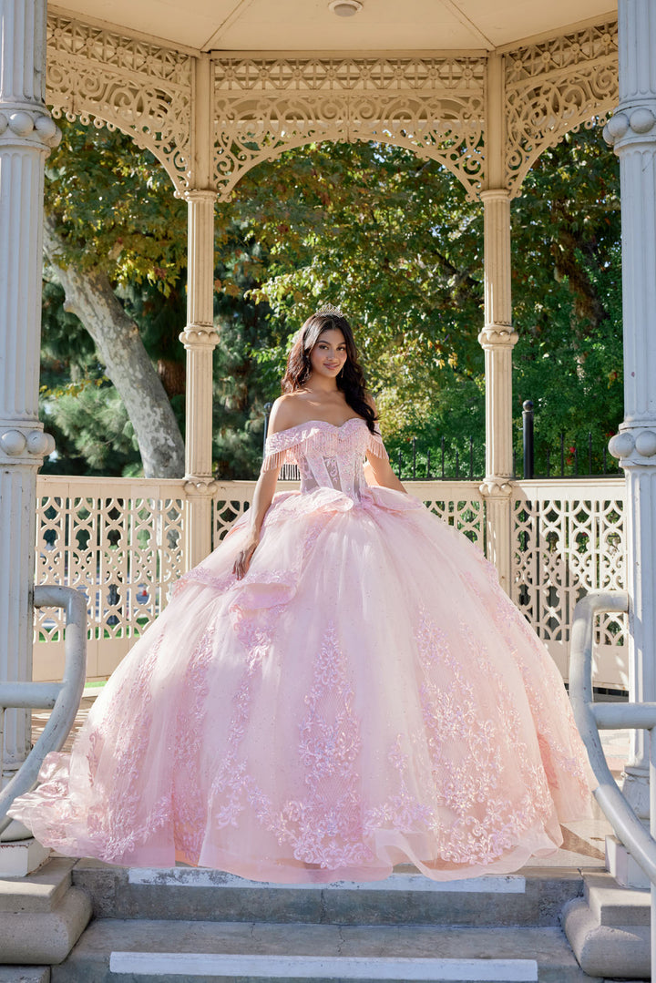 Juliet JT1503J quinceanera ball gown front three-quarter view