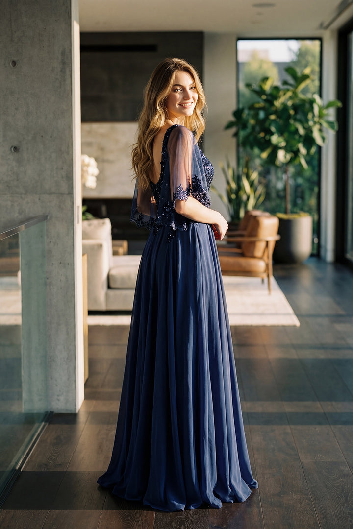 Juliet JTM22U A-line gown back view option 2