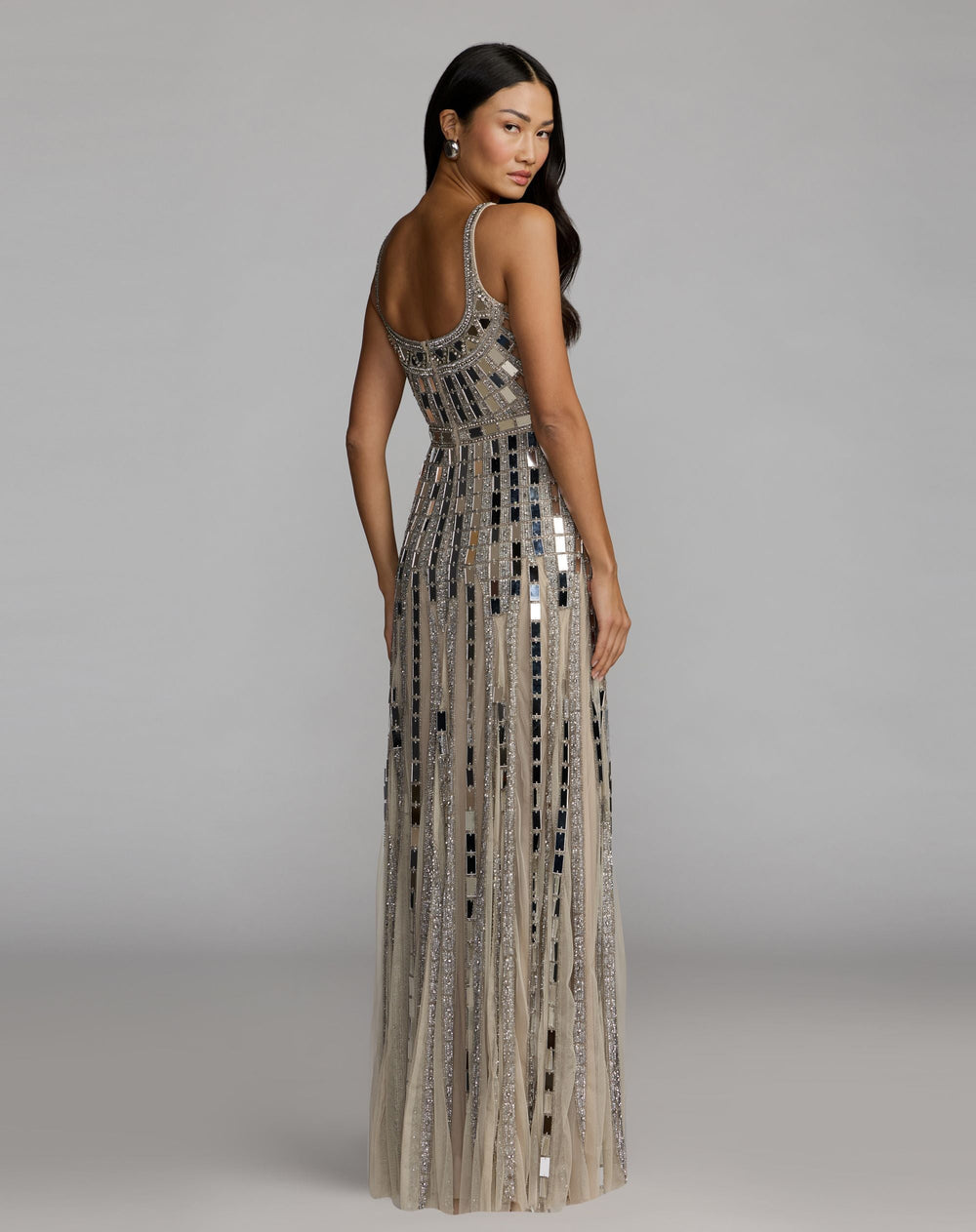 Mac Duggal 10179 Mirror Embellished Sleeveless Evening Gown