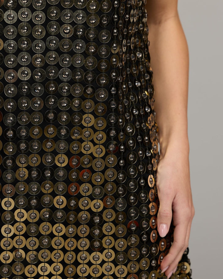 Mac Duggal 10197 Metallic Embellished Mini Dress