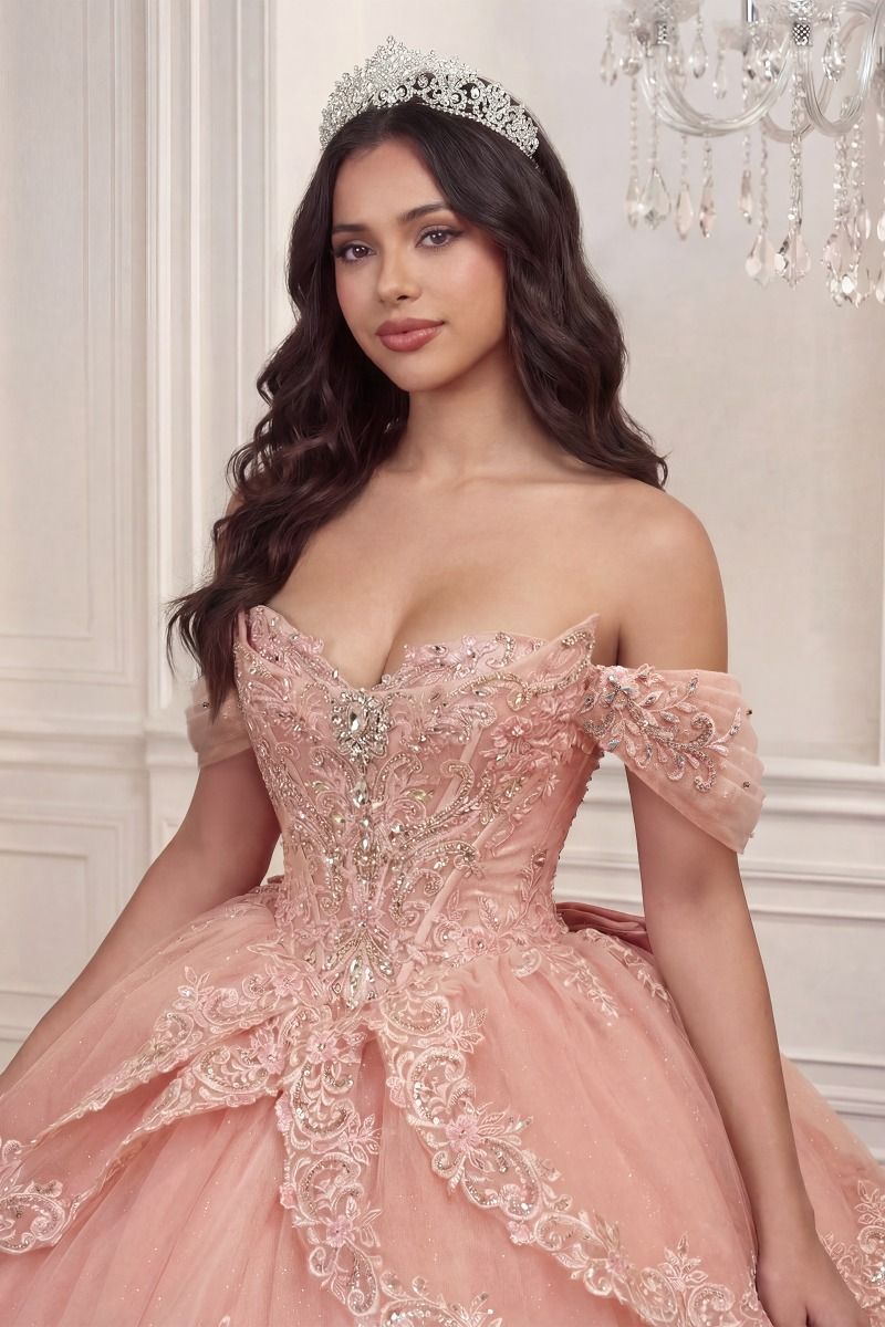 Ladivine 15729 Glitter Lace Quinceanera Dress