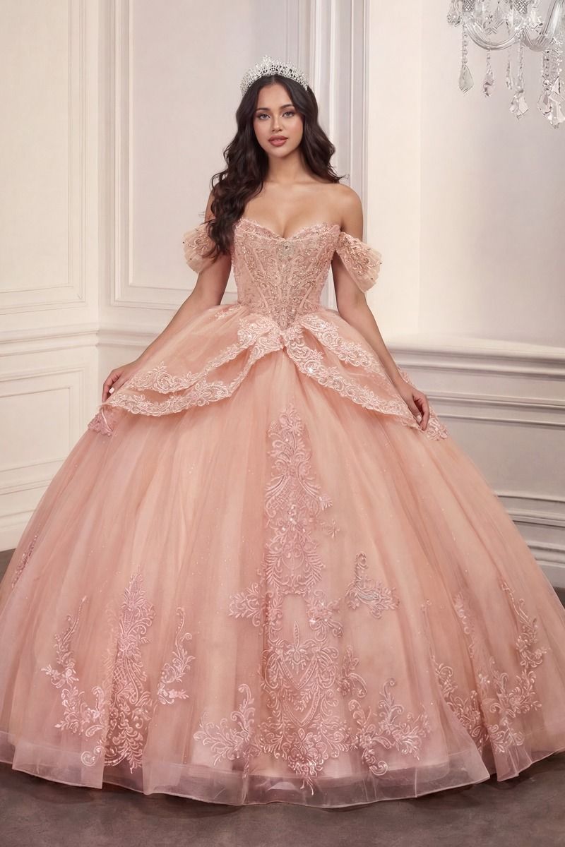 Ladivine 15729 Glitter Lace Quinceanera Dress