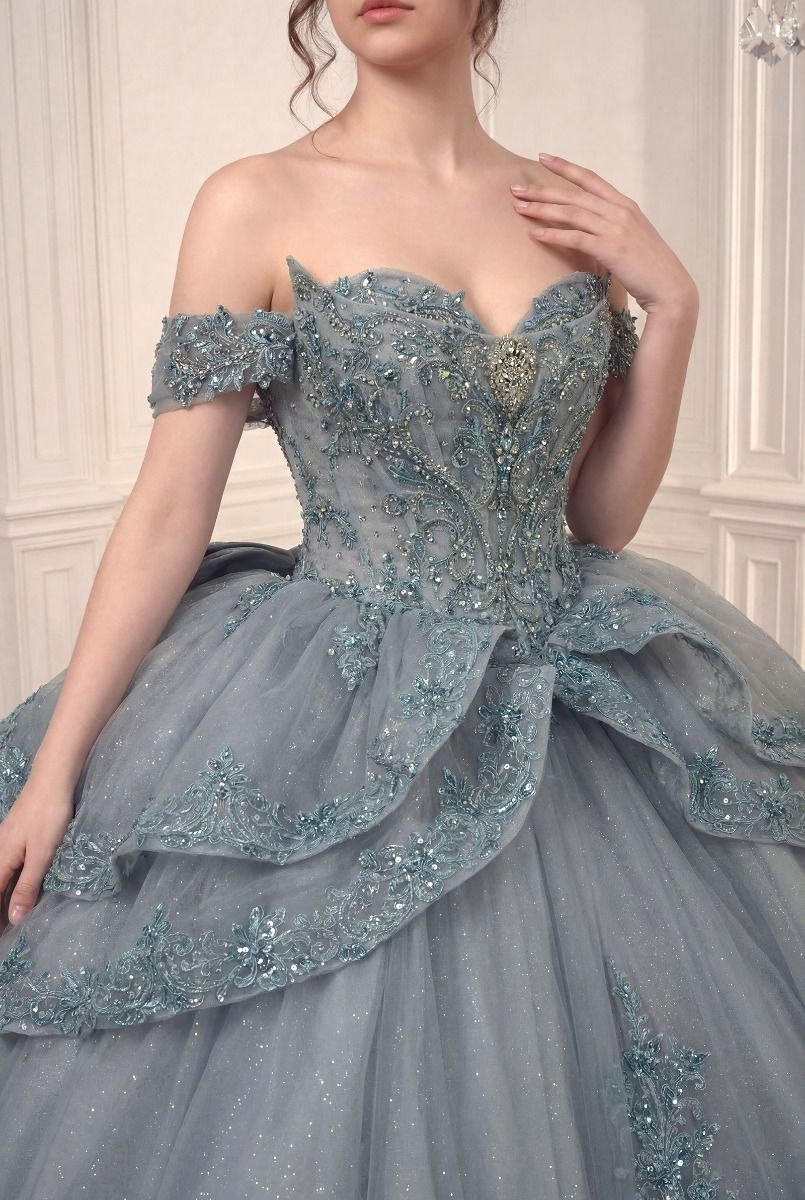 Ladivine 15729 Glitter Lace Quinceanera Dress