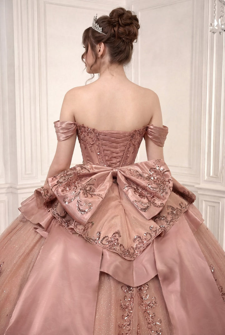 Ladivine 15745 corset lacing detail in rose