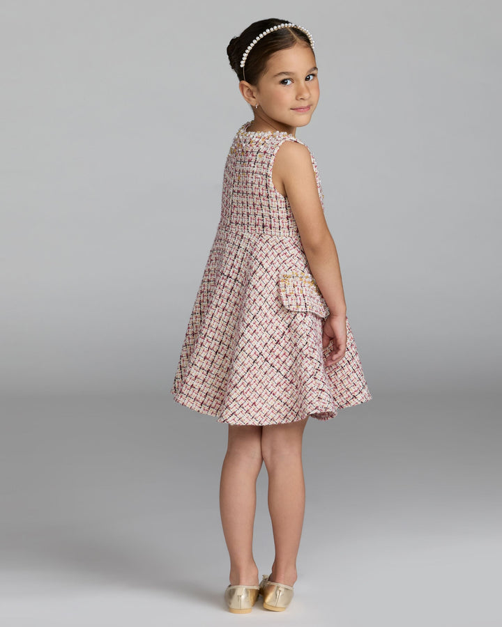 Mac Duggal 20802 Girls Multicolor Beaded Boucle Mini Dress