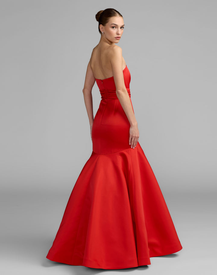 Mac Duggal 21253 Strapless Satin Mermaid Gown with Oversize Bow