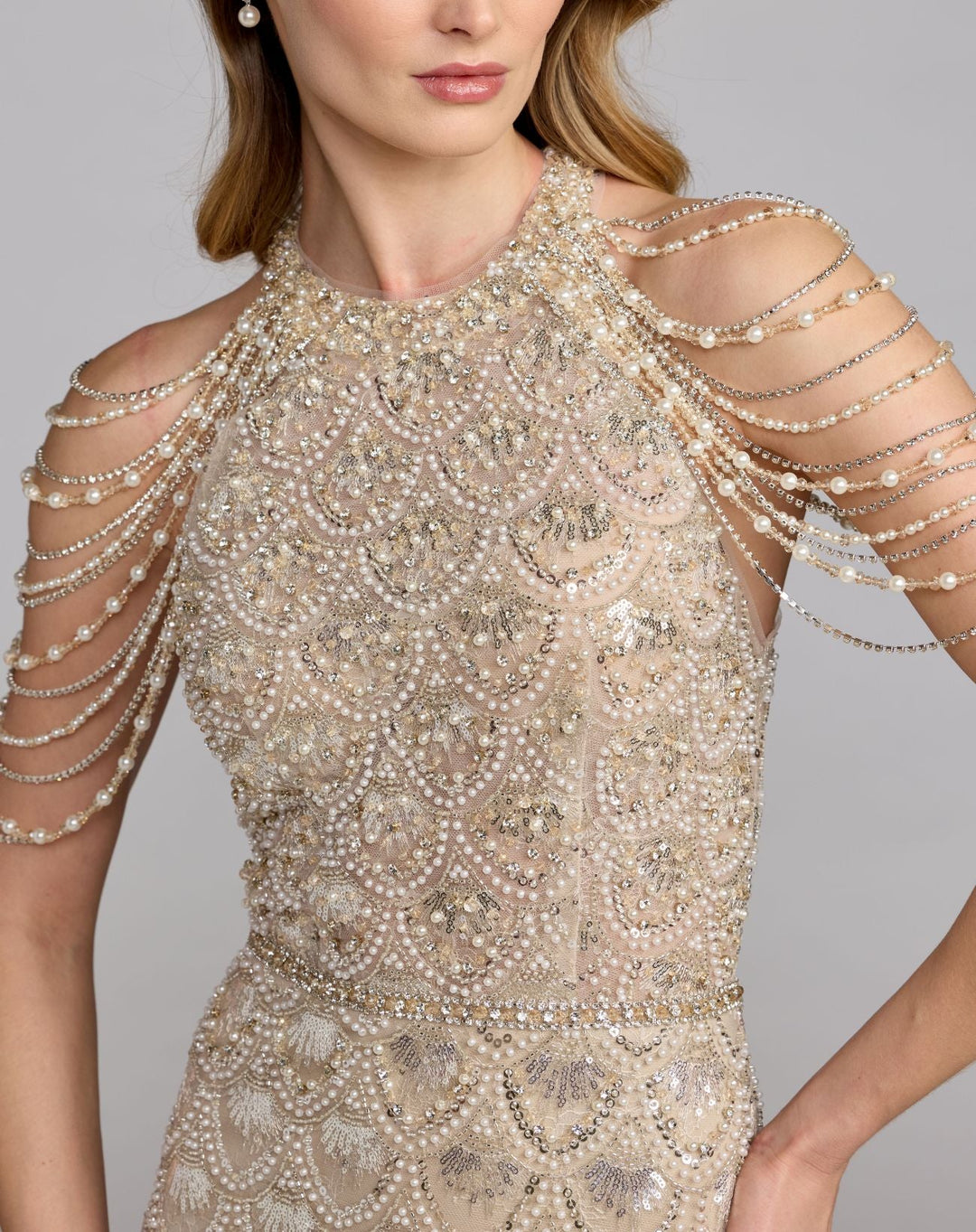 Mac Duggal 21322 Draped Embellished Column Gown
