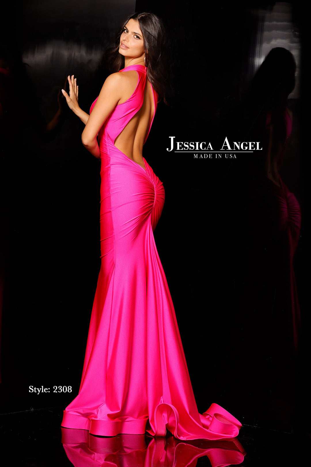 Jessica Angel 2308 halter mermaid gown back view