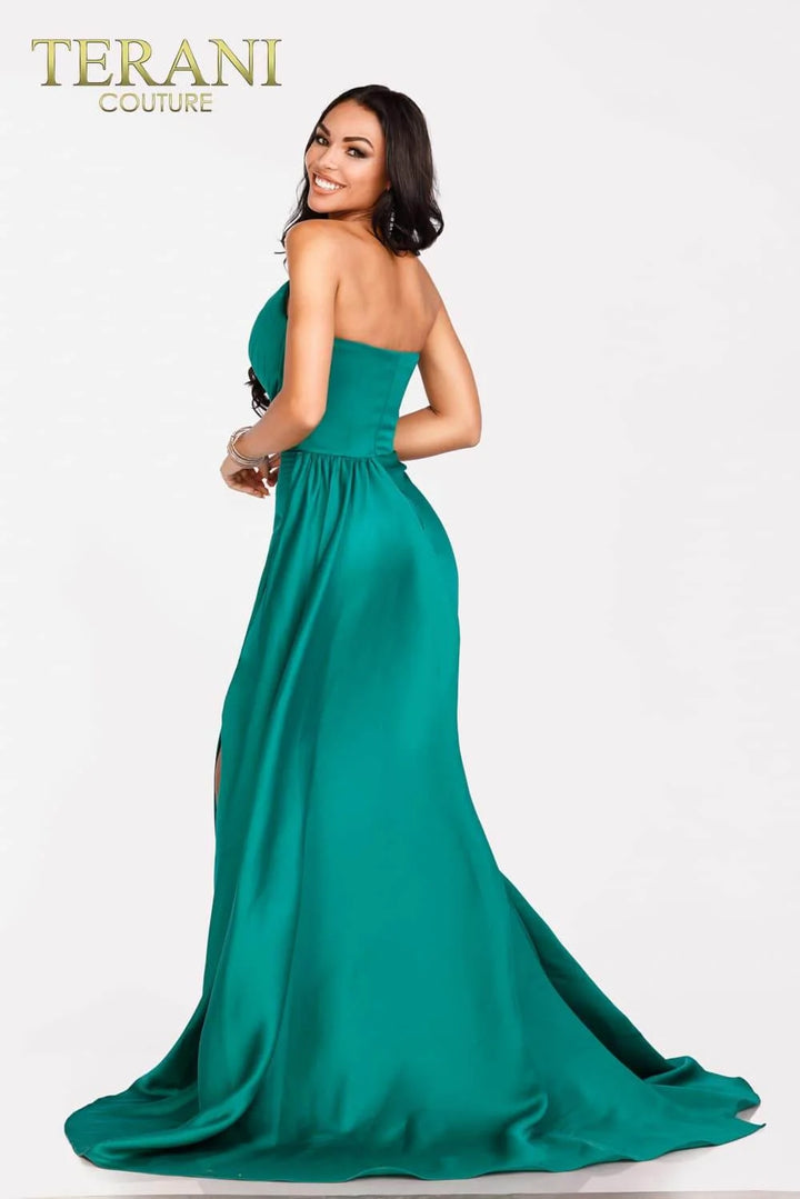Terani 231P0062 Spaghetti-Strap Floor-Length Dress