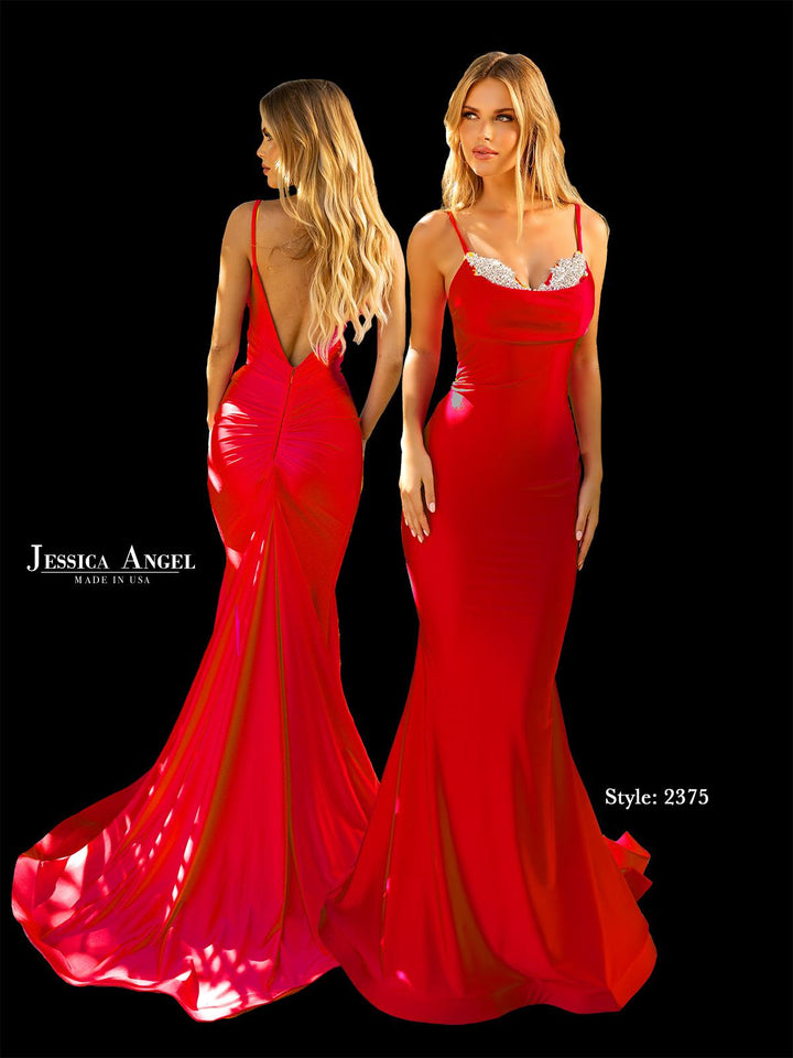 Jessica Angel 2375 cowl neck mermaid gown alternate view 2