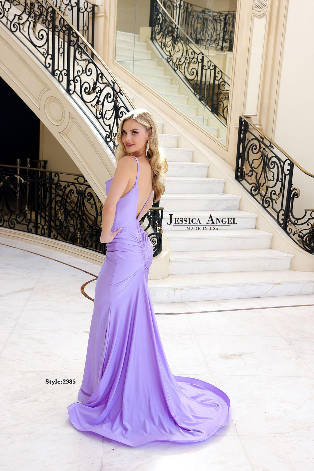Jessica Angel 2385 jersey mermaid gown alternate view 2