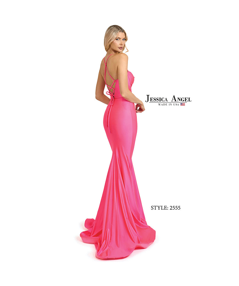 Jessica Angel 2555 lace-up back mermaid gown back view