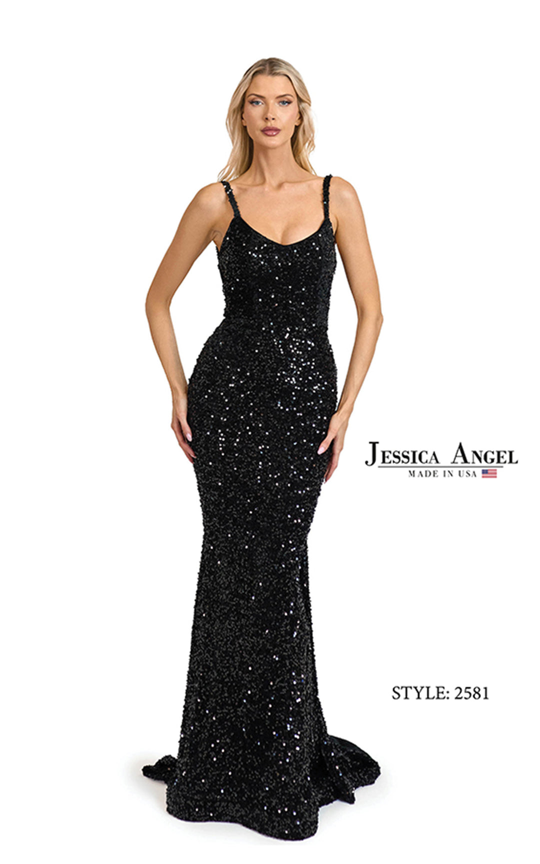Jessica Angel 2581 scoop neck mermaid gown front view