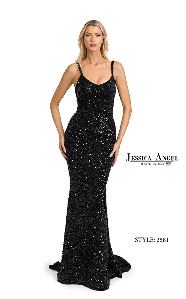 Jessica Angel 2581 scoop neck mermaid gown front view