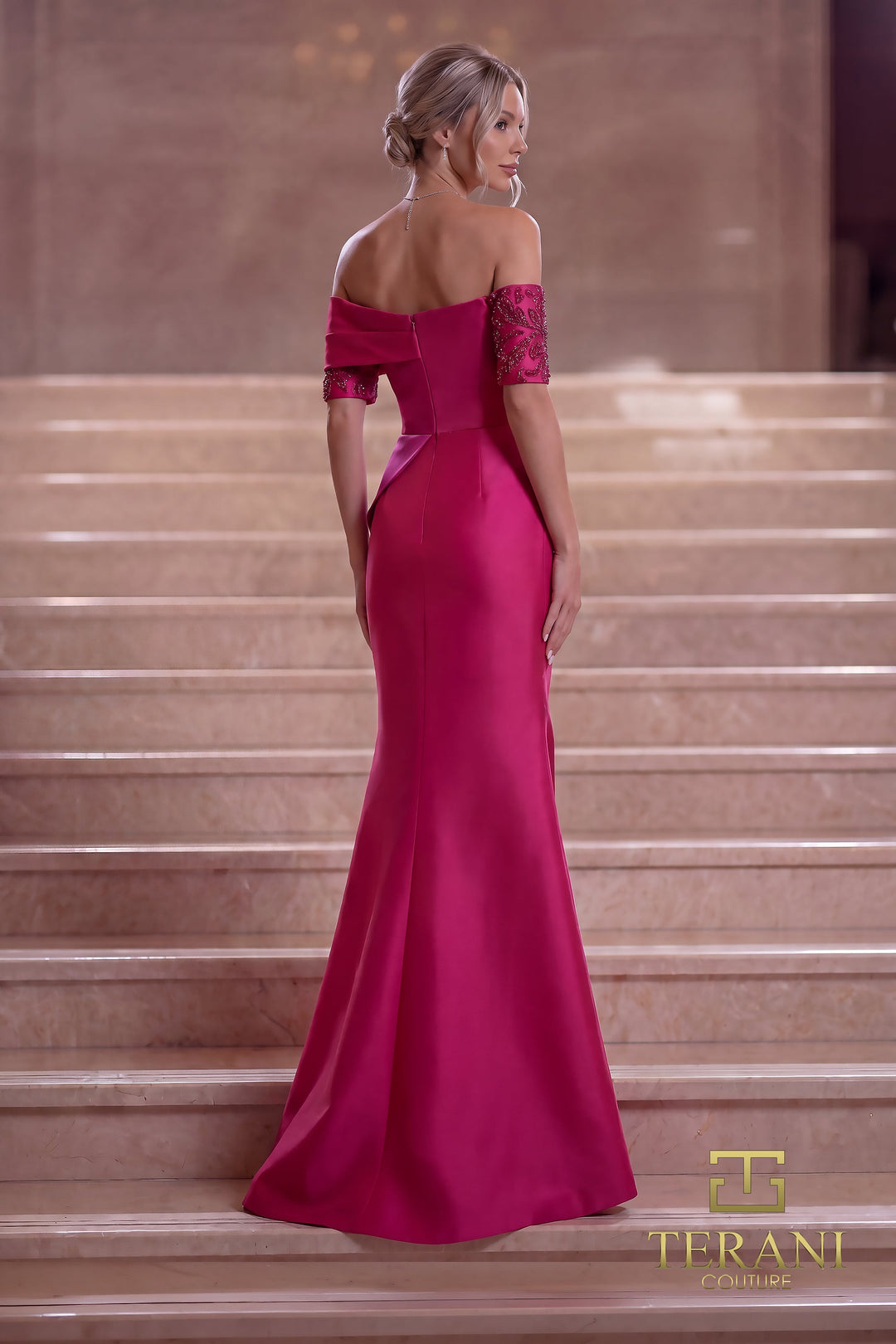 Terani 261E6210 Off-the-Shoulder Sweetheart Mermaid Dress