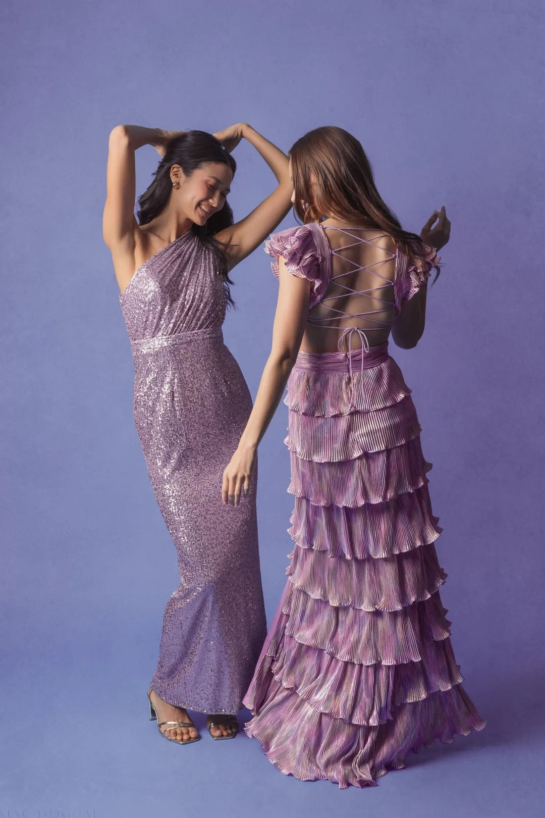 Mac Duggal 26694 Sequined Ruched One Shoulder Gown