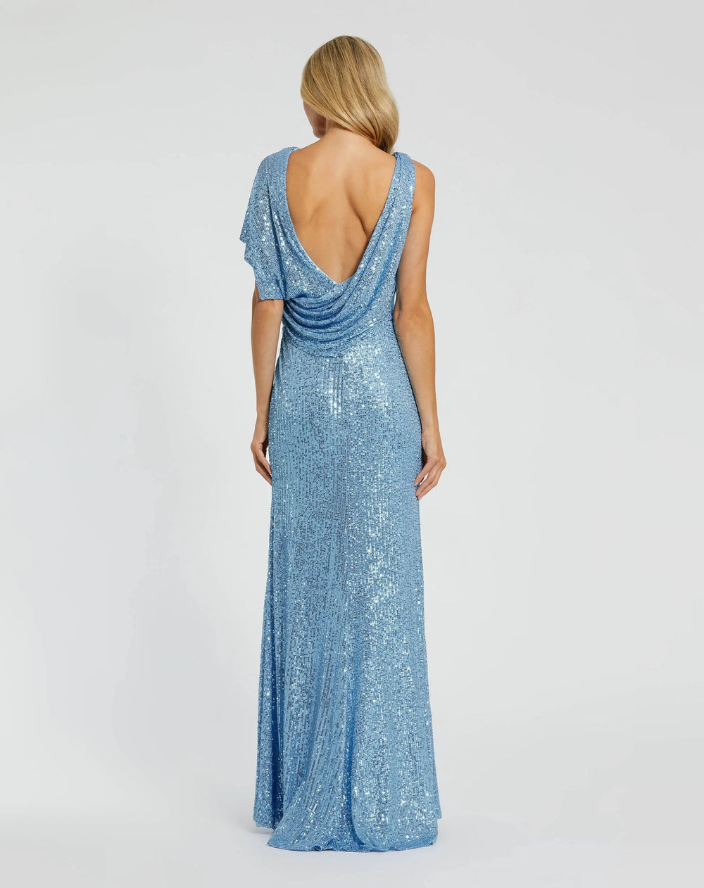 Mac Duggal 26988 Sequined Asymmetrical Draped Trumpet Gown