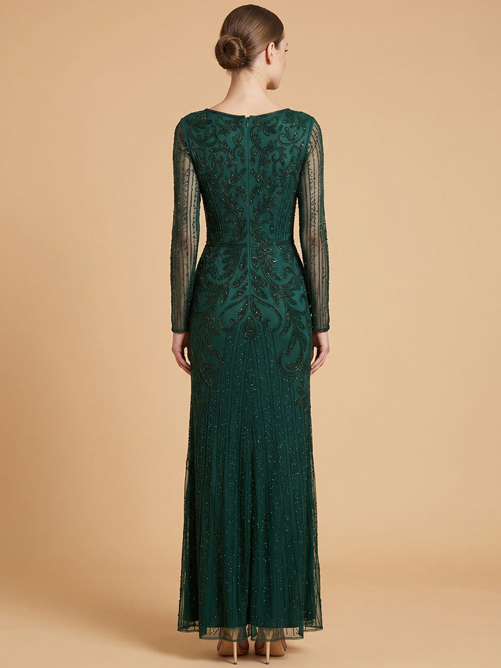 Lara 28841 Long Sleeve Beaded Gown