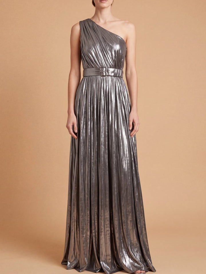 Lara 28844 One Shoulder Metallic Dress - FOSTANI.com