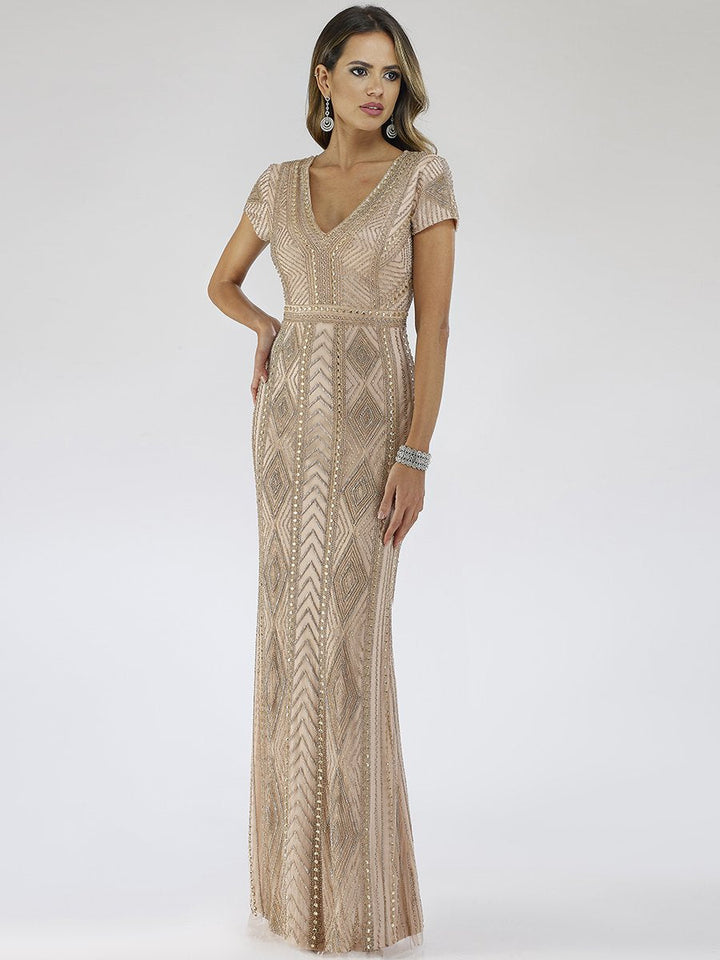 Lara 29606 - Closed Back, Cap Sleeve Dress - FOSTANI