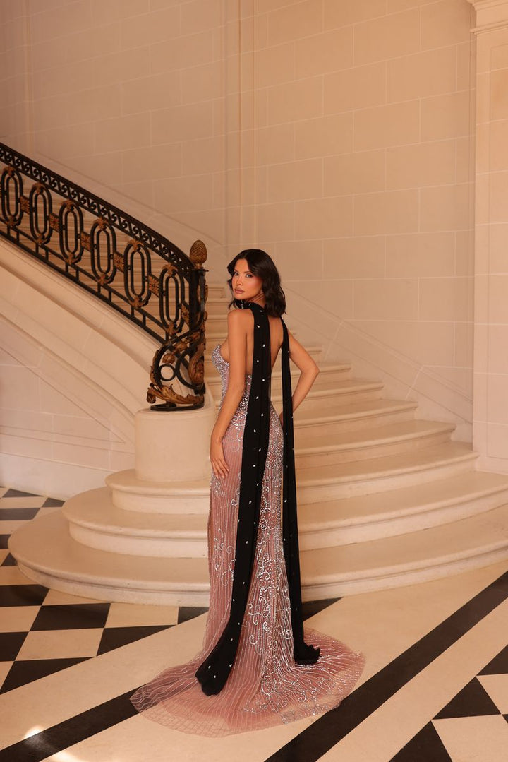 Chic & Holland AR330623 Bow Choker Slit Beaded Prom 2026 Dress