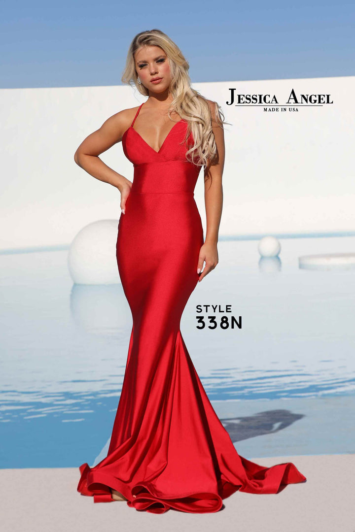 Jessica Angel 338N mermaid prom dress alternate front view