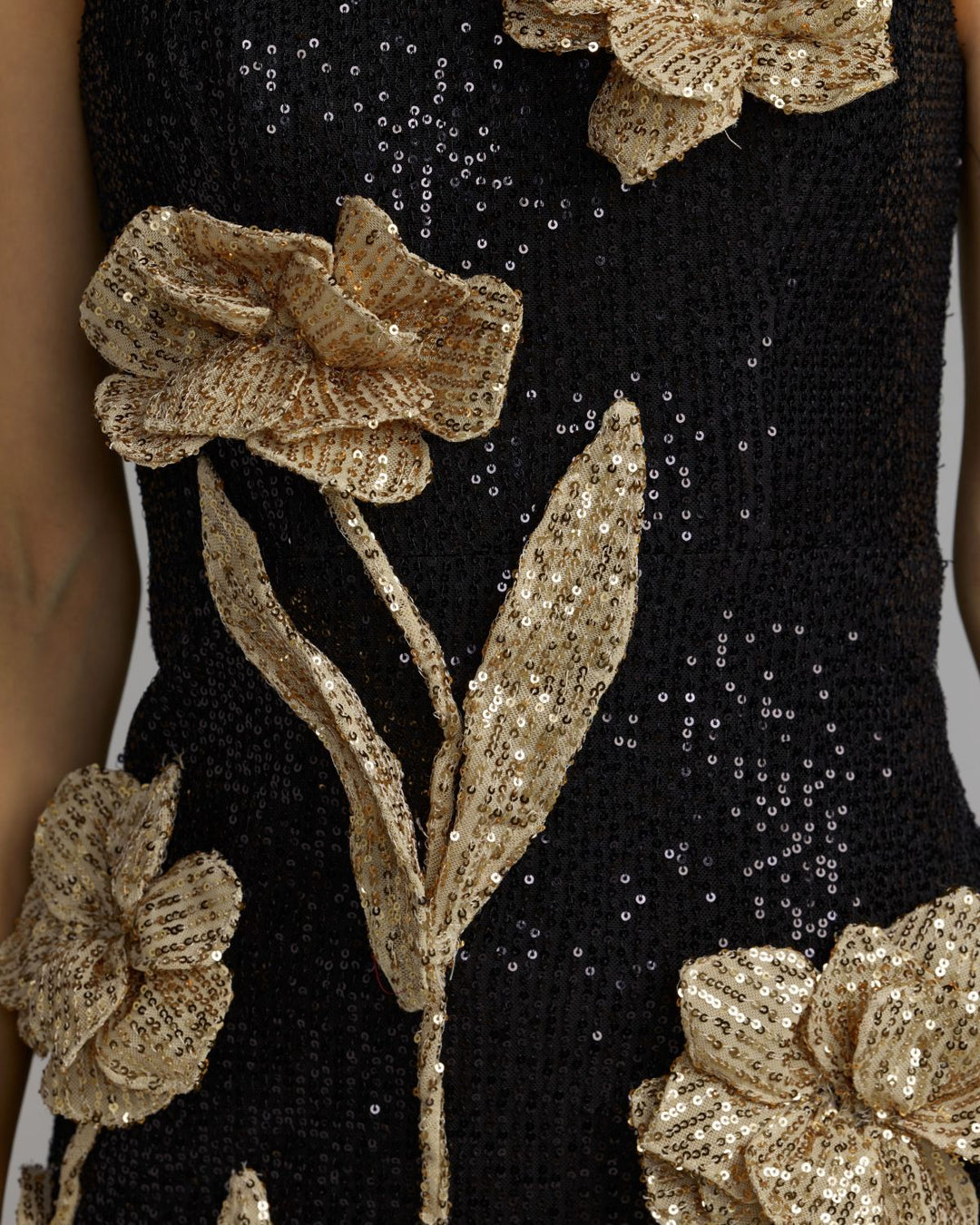 Mac Duggal 37158 3D Floral Sequin Midi Dress