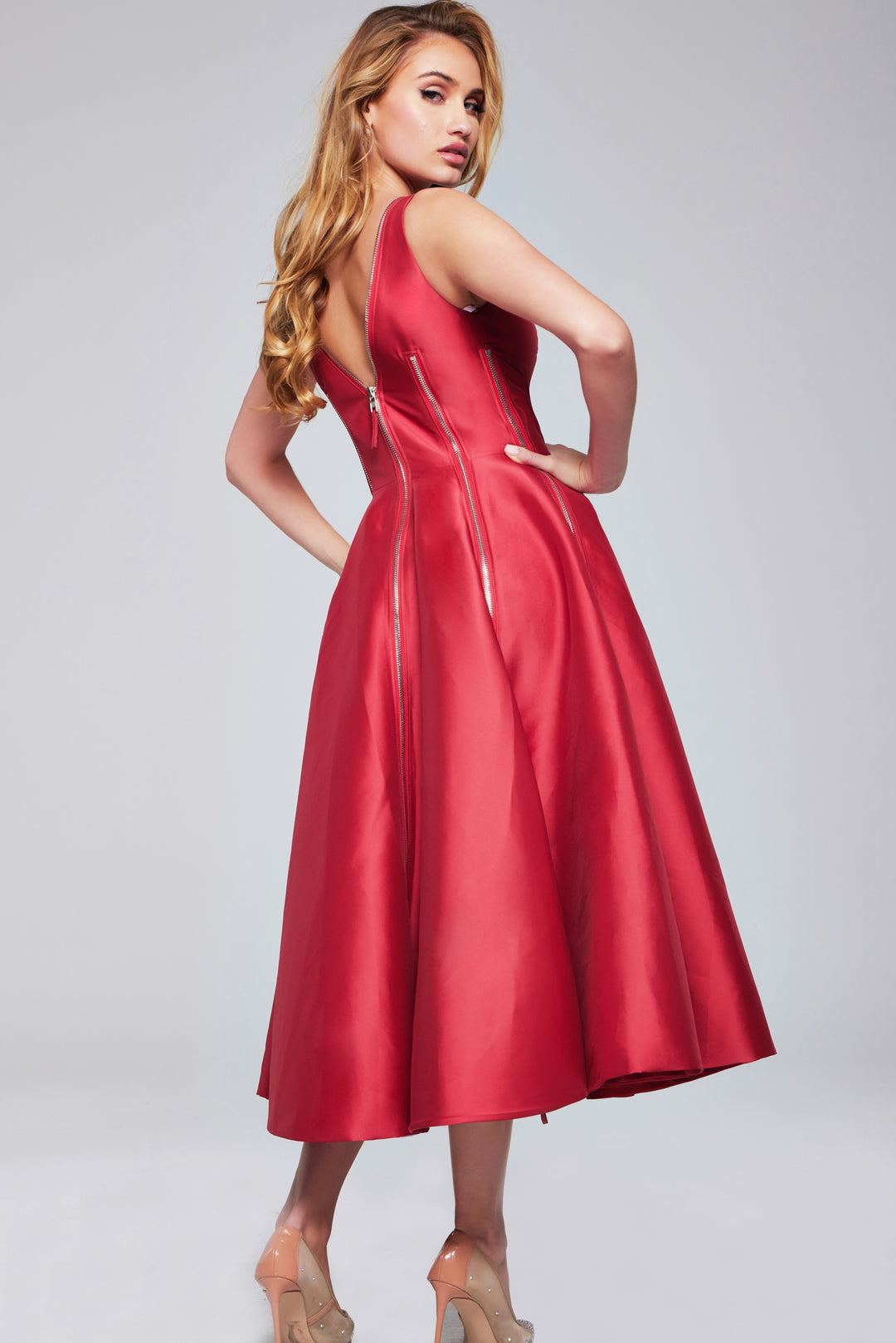 Jovani 37393 Zipper-Accent Cocktail Dress