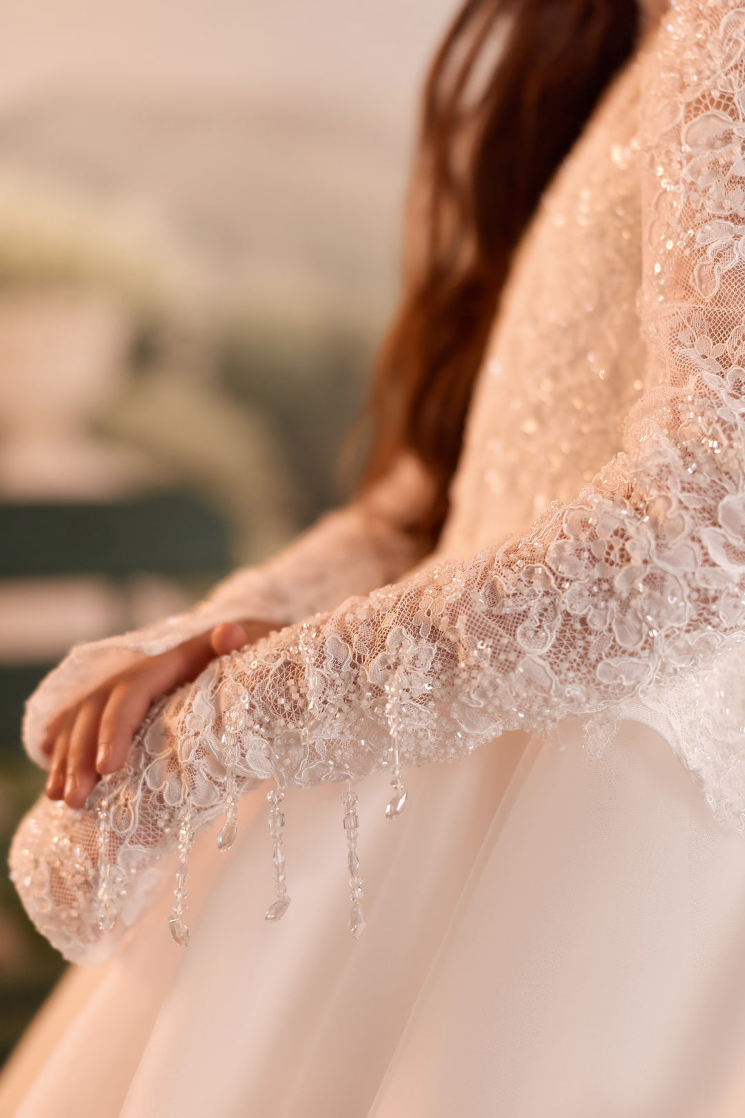 Pentelei 3915 Beaded Lace Tassel Sleeve Kids Ball Gown