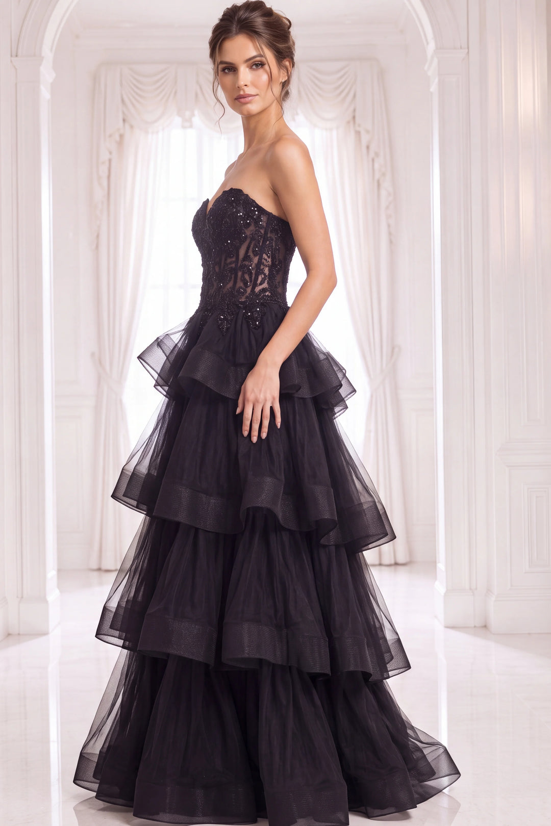 Jovani 40502 Strapless Tiered Prom 2026 Dress