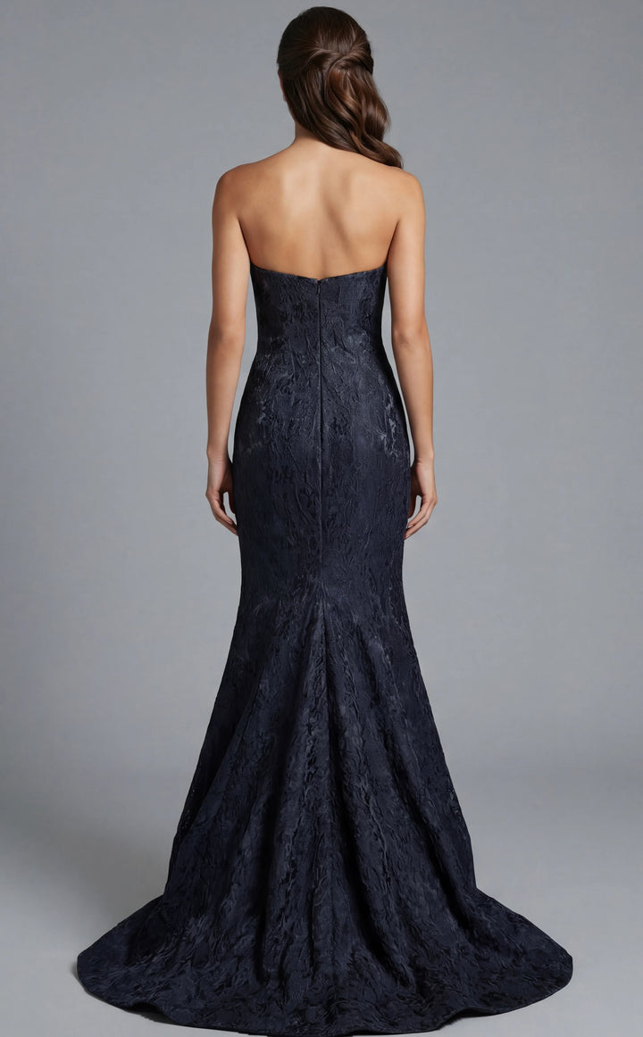 Jovani 41133 Strapless Textured Mermaid Gown With Train - FOSTANI.com