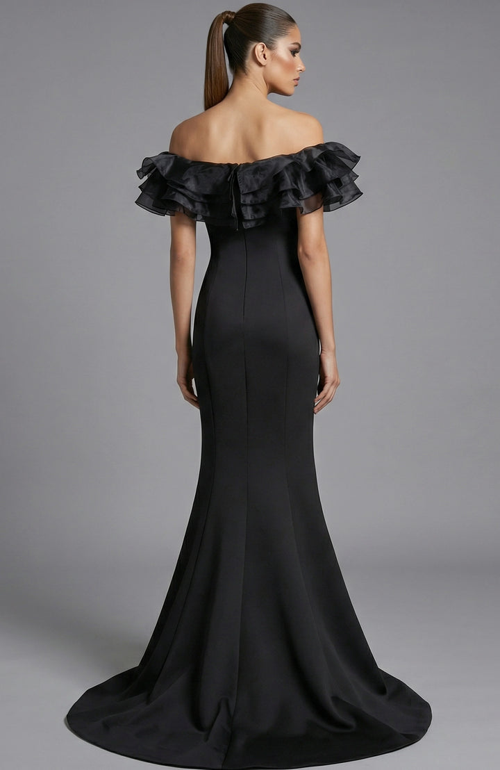 Jovani 43001 Off Shoulder Ruffled Bodice Gown With Fitted Skirt