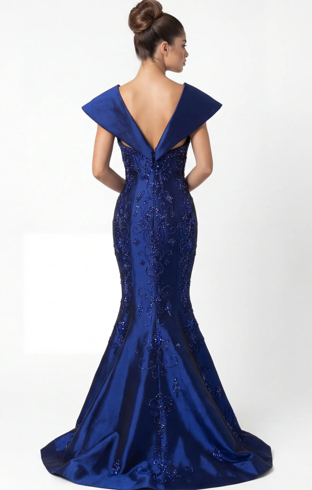 Jovani 45337 V-neck mermaid gown view 2