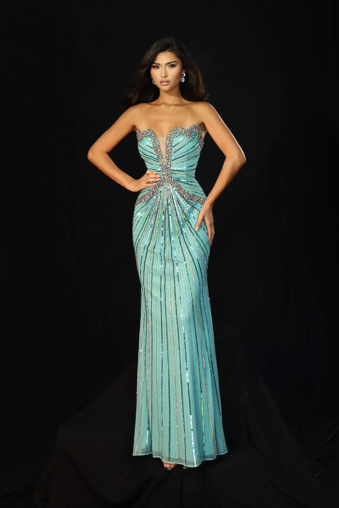 Jovani 49224 beaded gown view 9