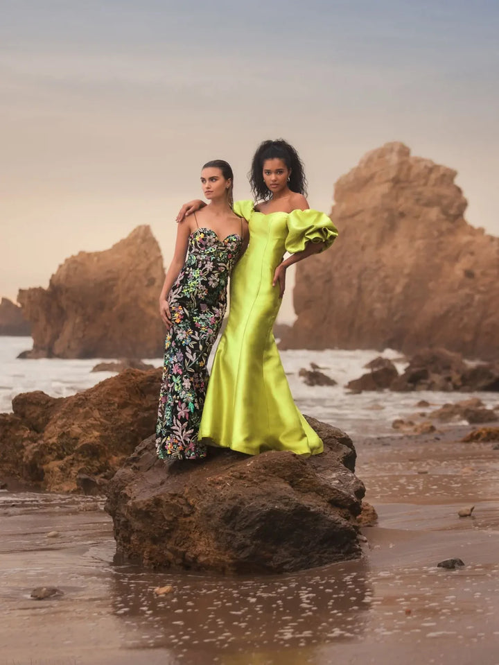 Mac Duggal 50677 Sweetheart Off the Shoulder Puff Sleeve Gown