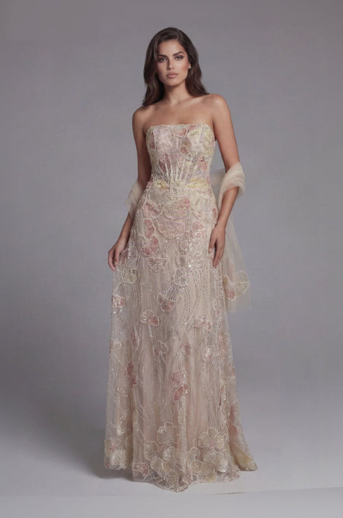 Jovani 49882 Strapless Sleeveless A-Line Evening Dress
