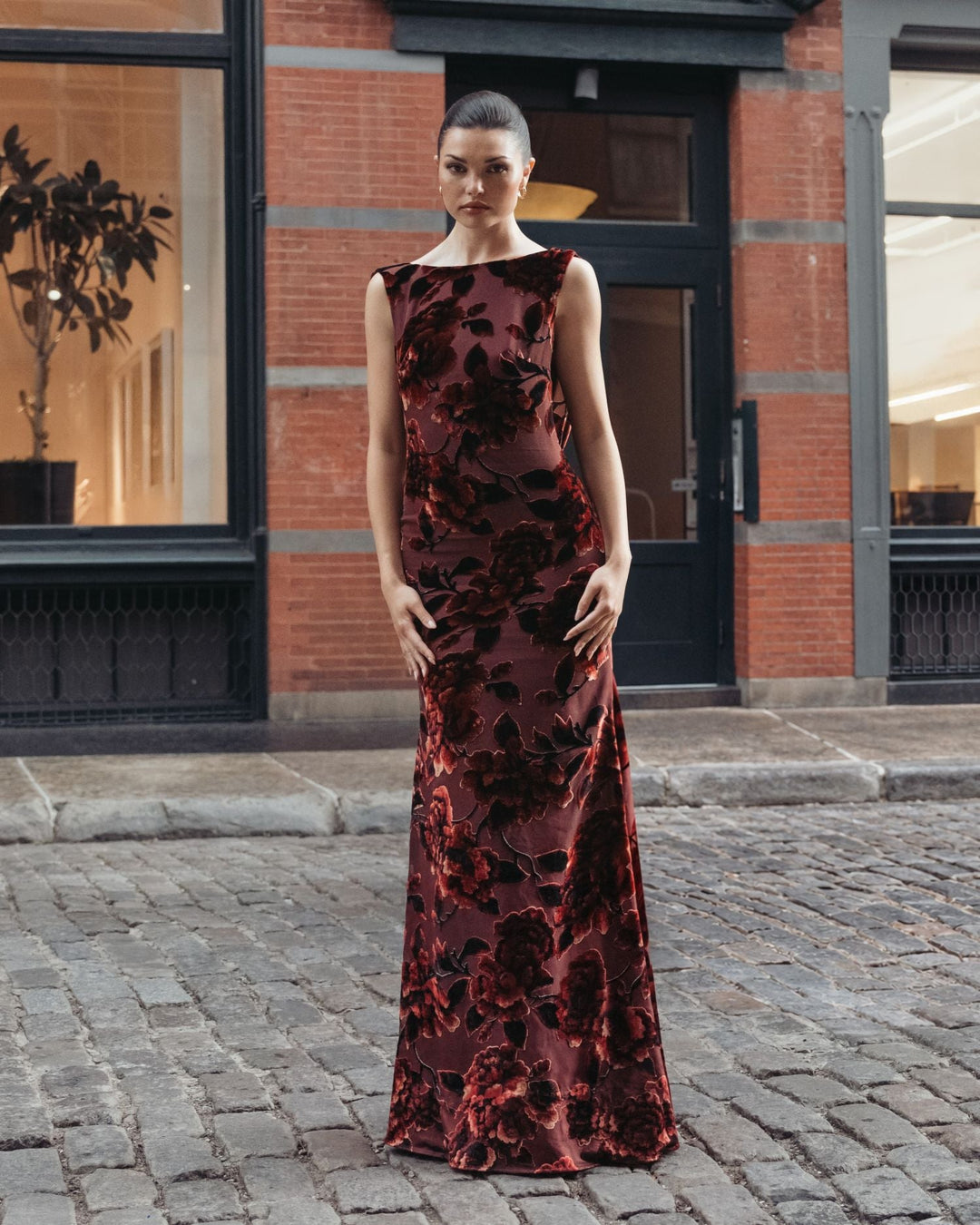 Mac Duggal 50177 Sleeveless Cowl Back Velvet Gown