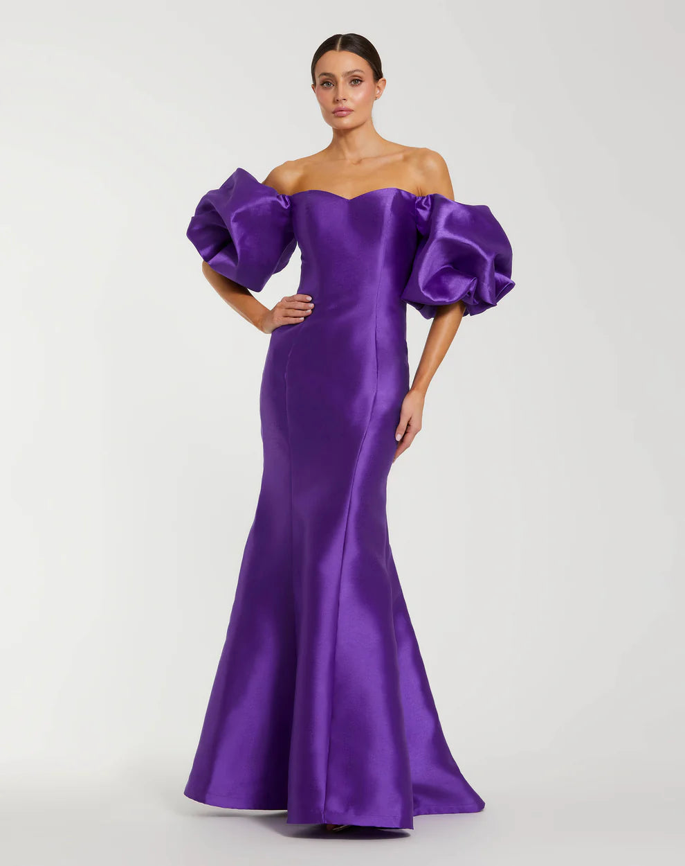 Mac Duggal 50677 Sweetheart Off the Shoulder Puff Sleeve Gown
