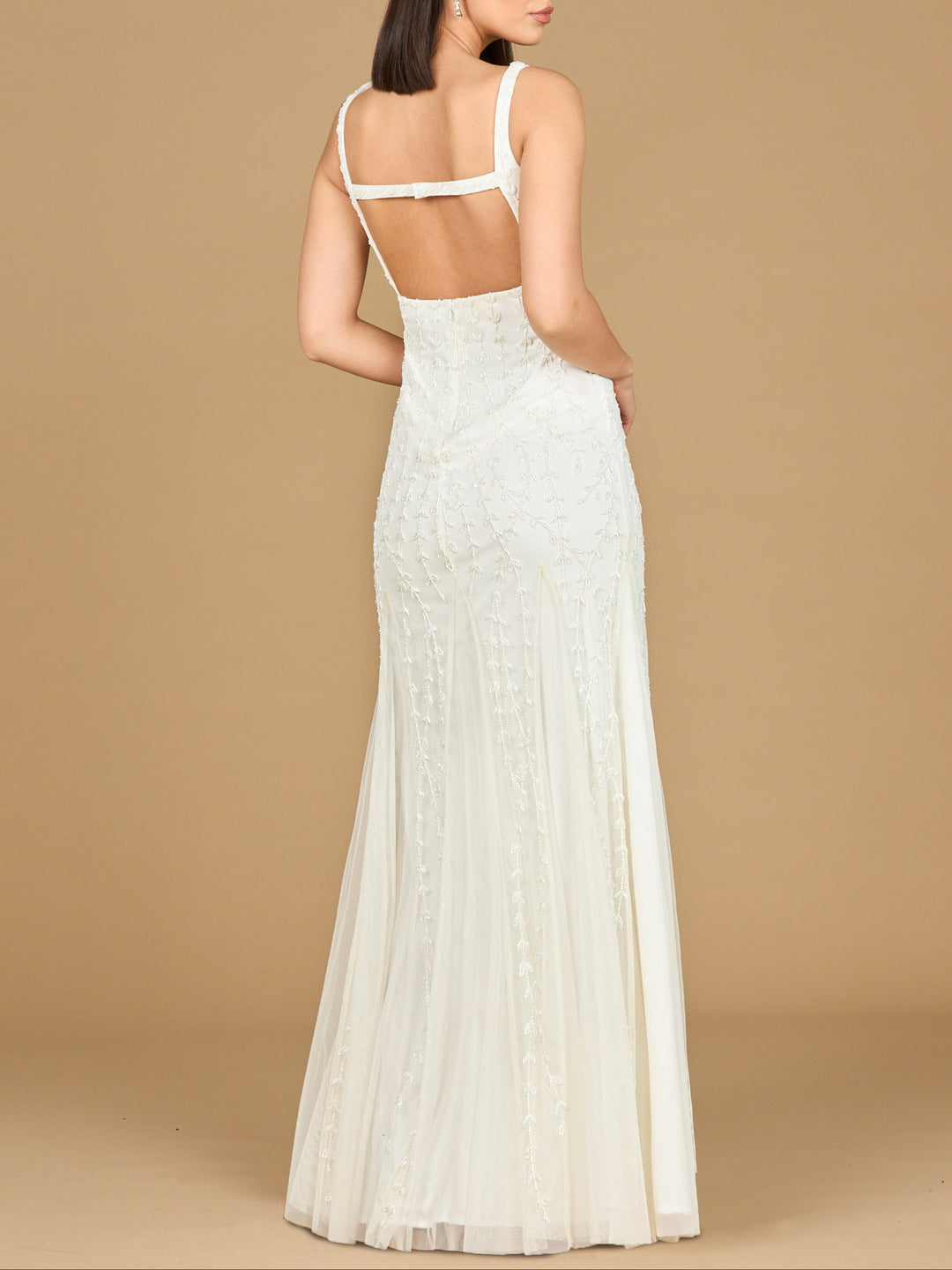 Lara 51217 -Beaded Bridal Gown with Godets - FOSTANI.com