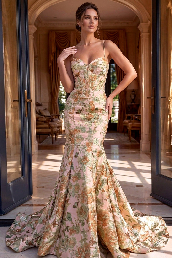 Jovani 52175 tiered trumpet gown, side