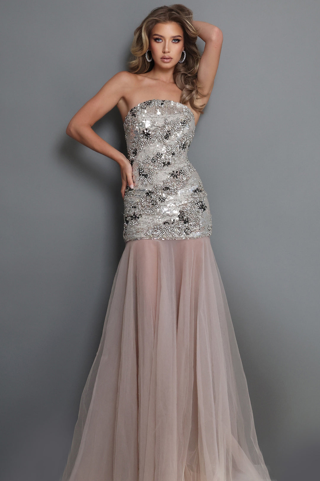 Jovani 52538 Strapless Sleeveless Structured Evening Dress