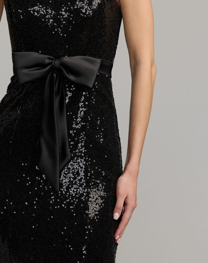 Mac Duggal 56288 Strapless Sequin Trumpet Gown With Bow Detail