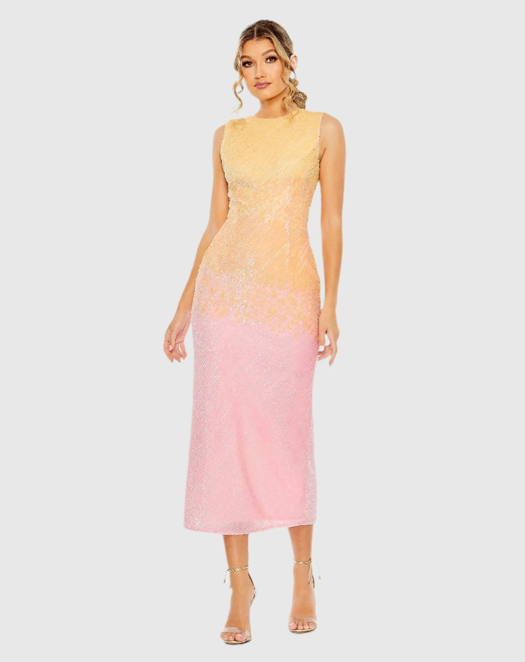 Mac Duggal 5772 High Neck Ombre Sequin Cocktail Dress