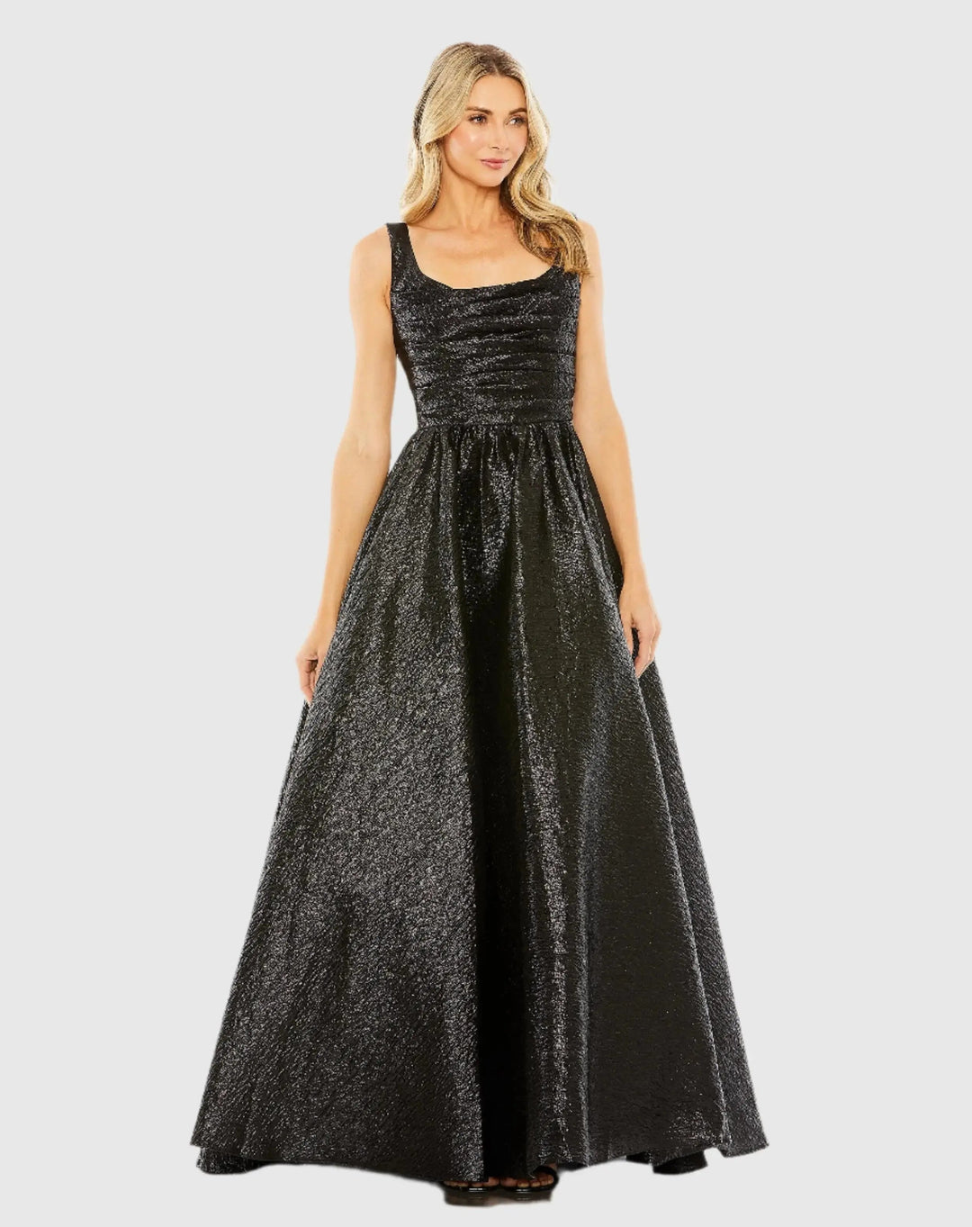 Mac Duggal 68349 Metallic Pleated Bodice Ballgown