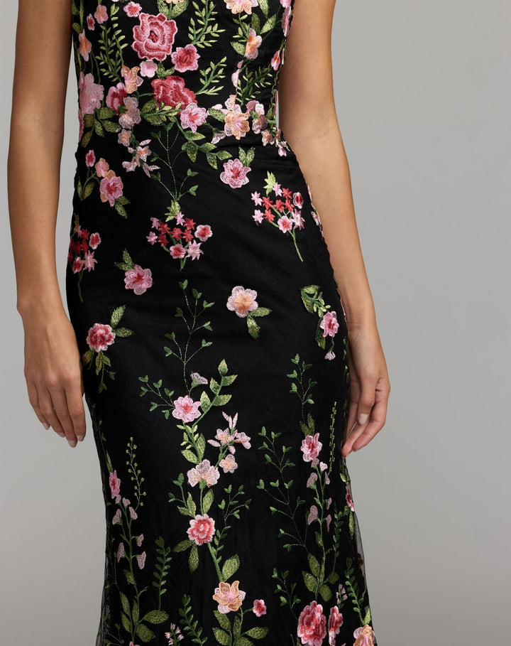 Mac Duggal 68606 One Shoulder Floral Embroidered Gown