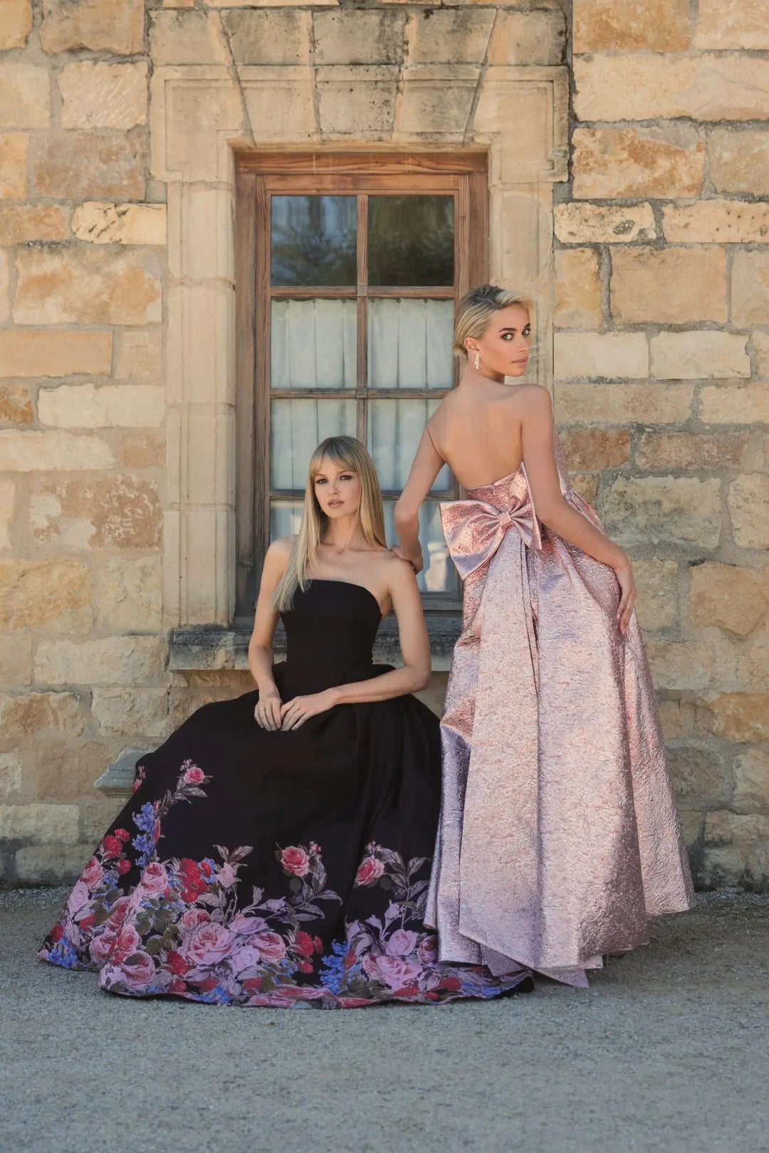 Mac Duggal 11970 Strapless Floral Brocade Ballgown