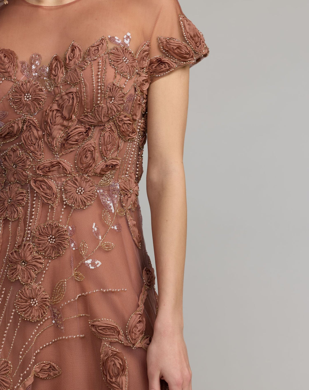 Mac Duggal 69003 Embellished Lace Illusion Neck A-Line Cocktail Dress
