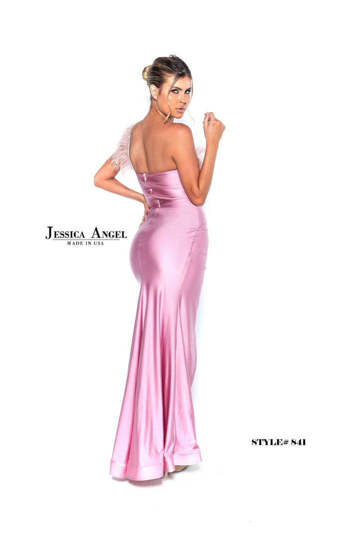 Jessica Angel 841 one shoulder gown back view 3