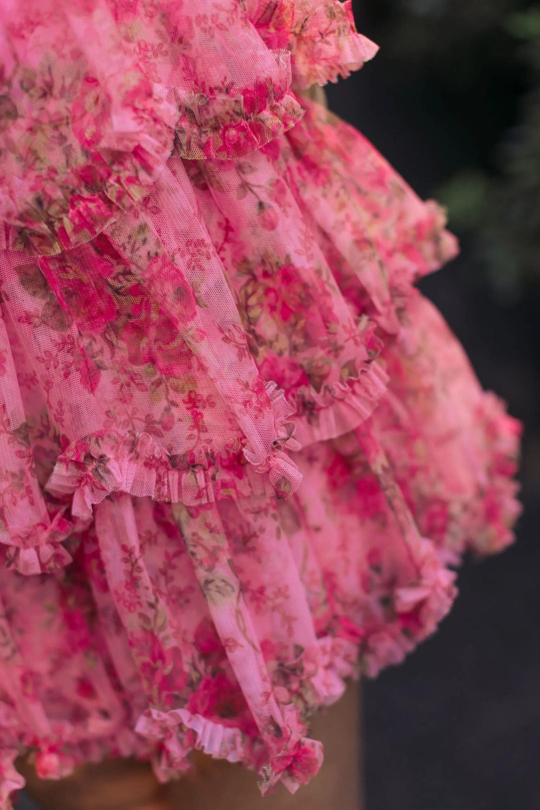 Pink Floral High Neck Cap Sleeve Ruffle Mini Dress - FOSTANI.com