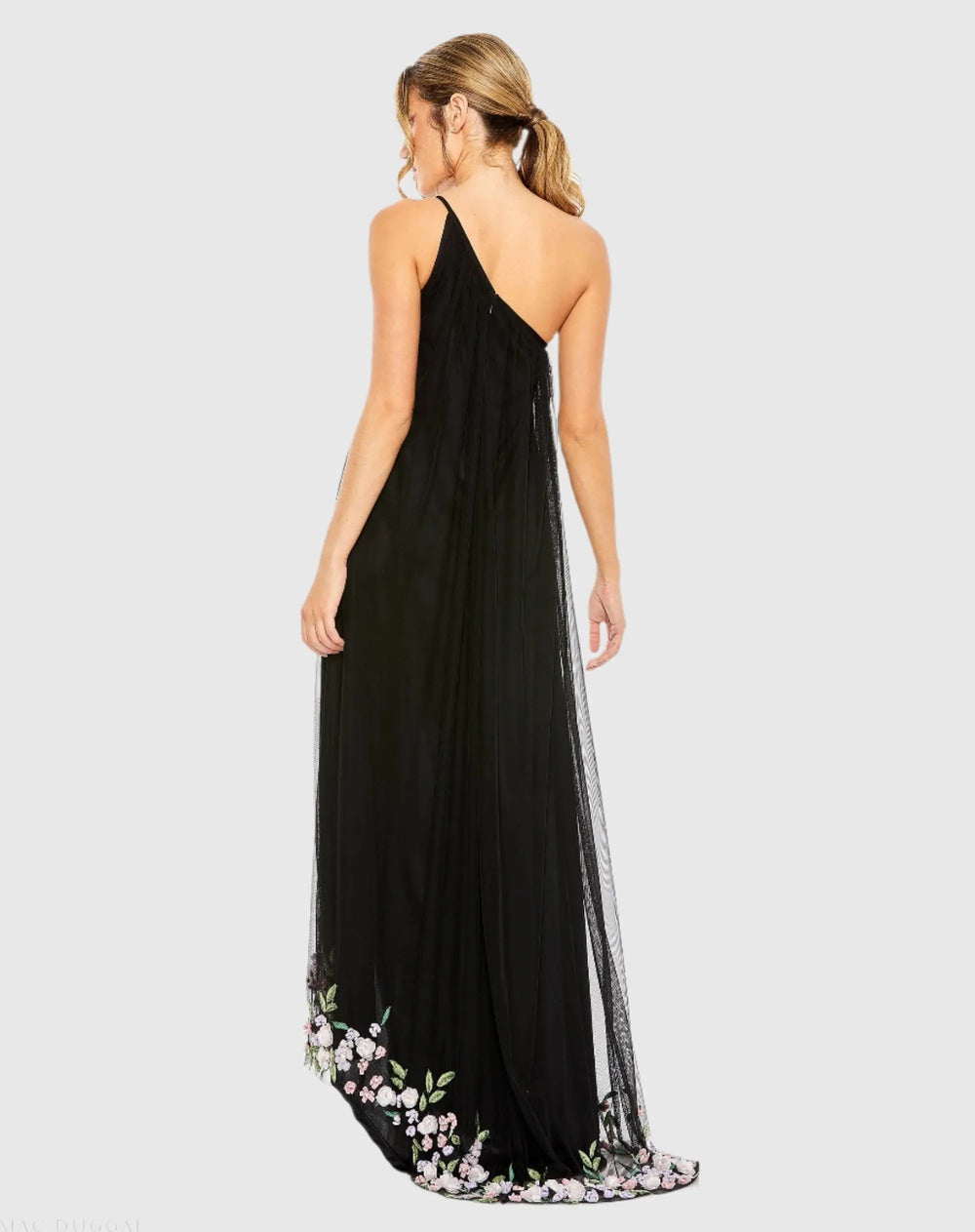 Mac Duggal 9236 One Shoulder Trapeze Embellished High Low Gown